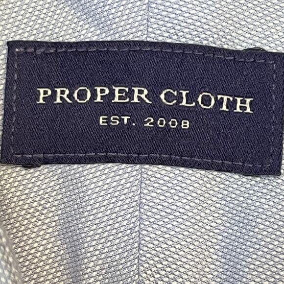 Proper Cloth Mens Size XL Blue Long Sleeve Button Up Collared Dress Shirt Office - Picture 3 of 7